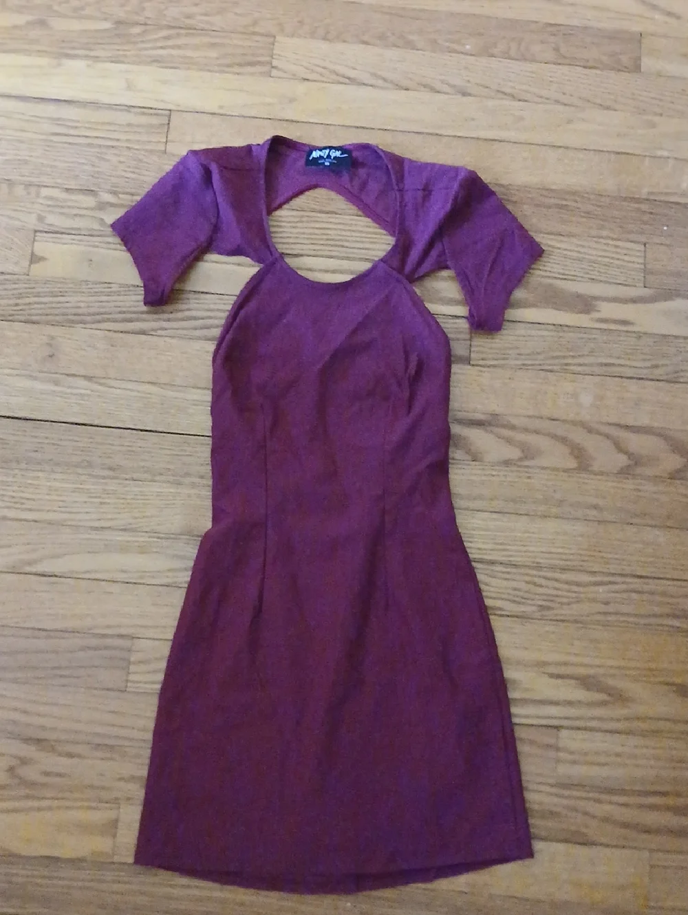 Nasty Gal Dark Red Open-Back Mini- Dress ■ Size XS